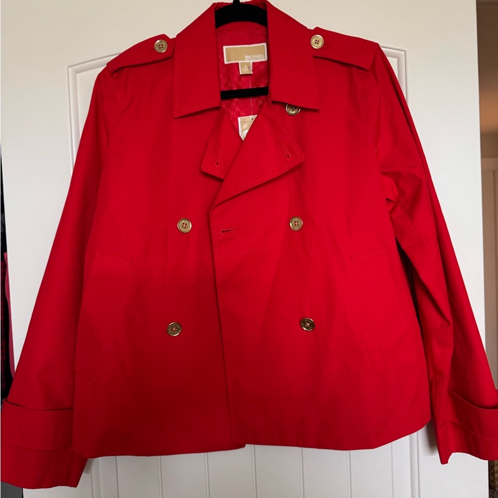 NWT Michael Kors Red Jacket with Gold Buttons